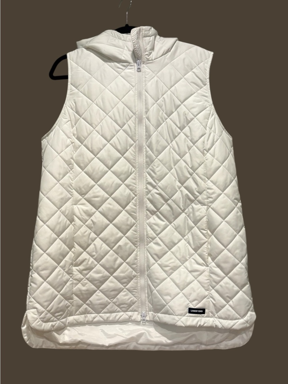 Lands' End - Women's Sleeveless Jacket, Vest. Hooded. Size XL TALL.  White NEW